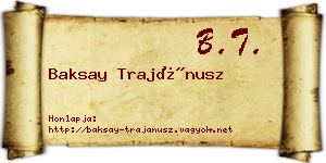 Baksay Trajánusz névjegykártya
